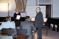 Prof. RNDr. Helena Illnerová, předsedkyně Učené společnosti, a prof. RNDr. Lubomír Dvořák, CSc.